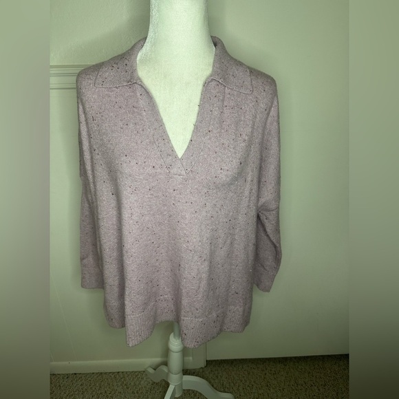 LOFT purple speckled oversized sweater pullover size SP - Picture 2 of 7